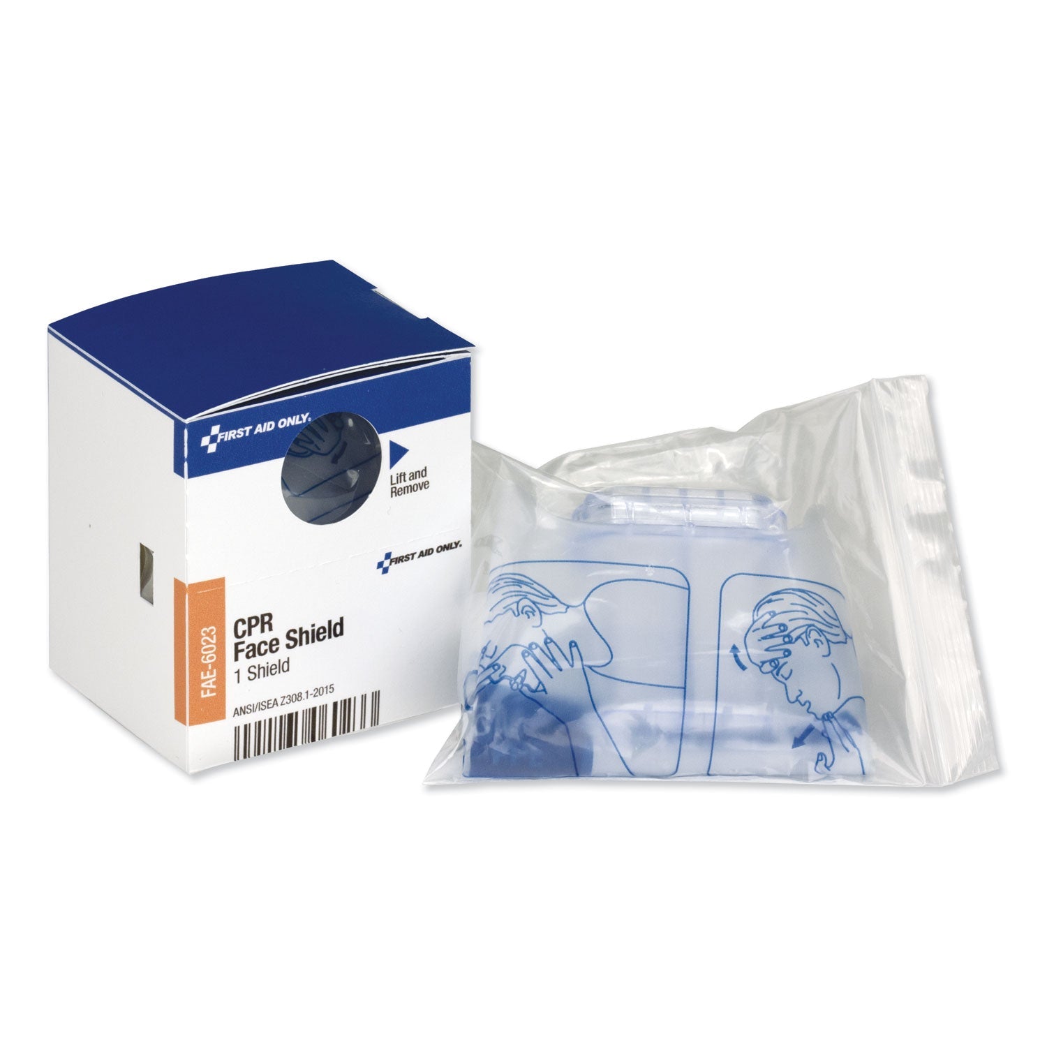 First Aid Only SmartCompliance CPR Face Shield and Breathing Barrier, Plastic, One Size Fits All