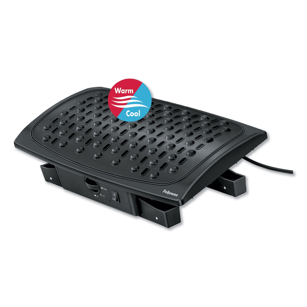 Fellowes Climate Control Footrest, 16.5w x 10d x 5.5, 6.5h, Black