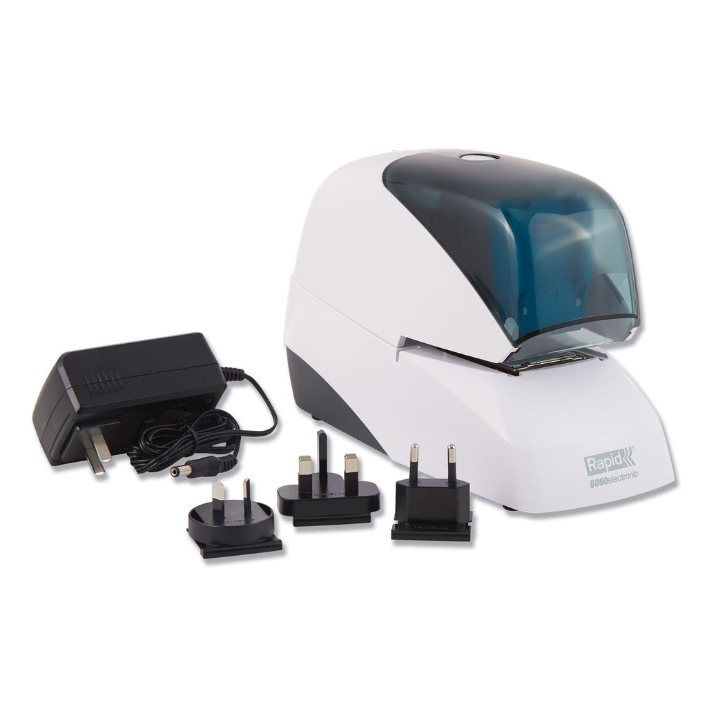 Rapid 5050e Professional Electric Stapler, 60-Sheet Capacity, White