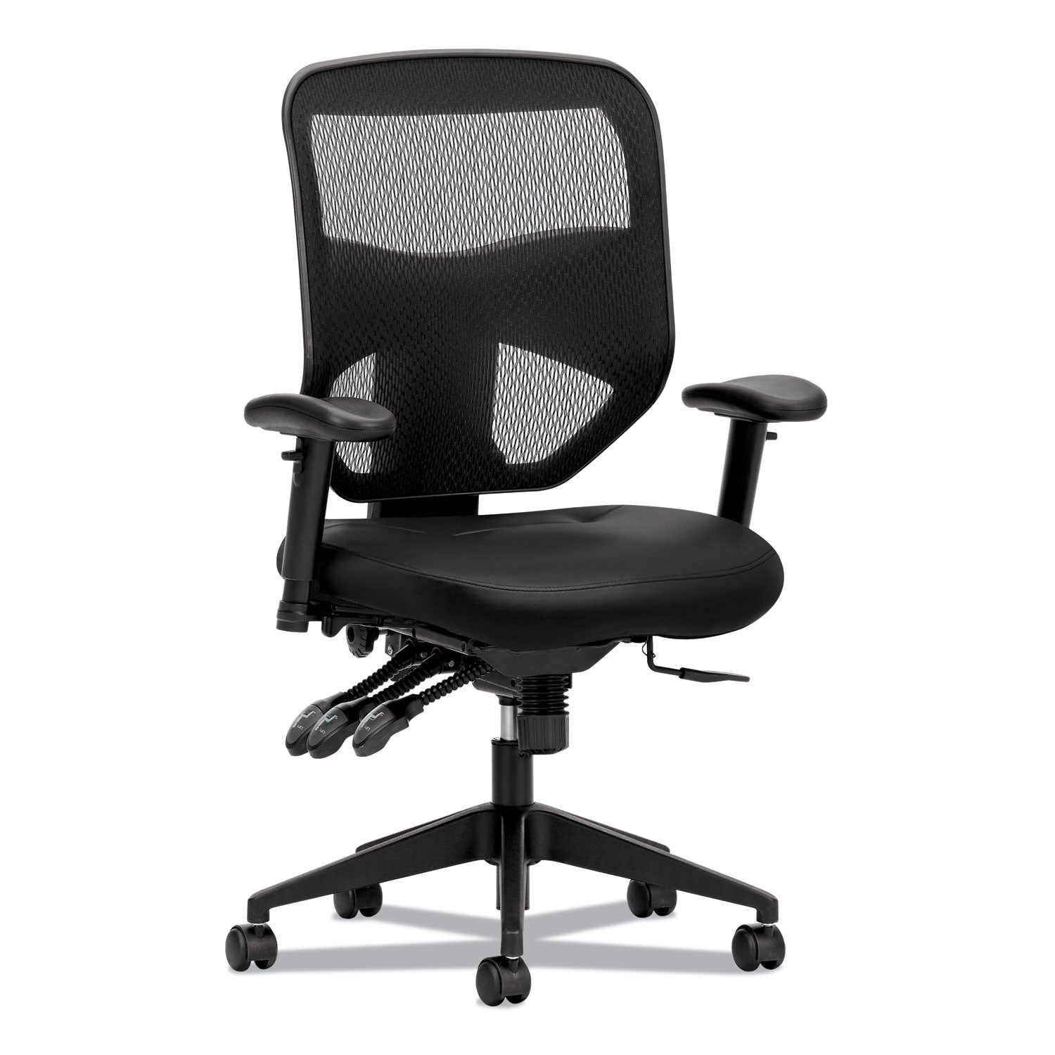 HON Prominent Mesh High-Back Task Chair, Supports Up to 250 lb, 17" to 21" Seat Height, Black