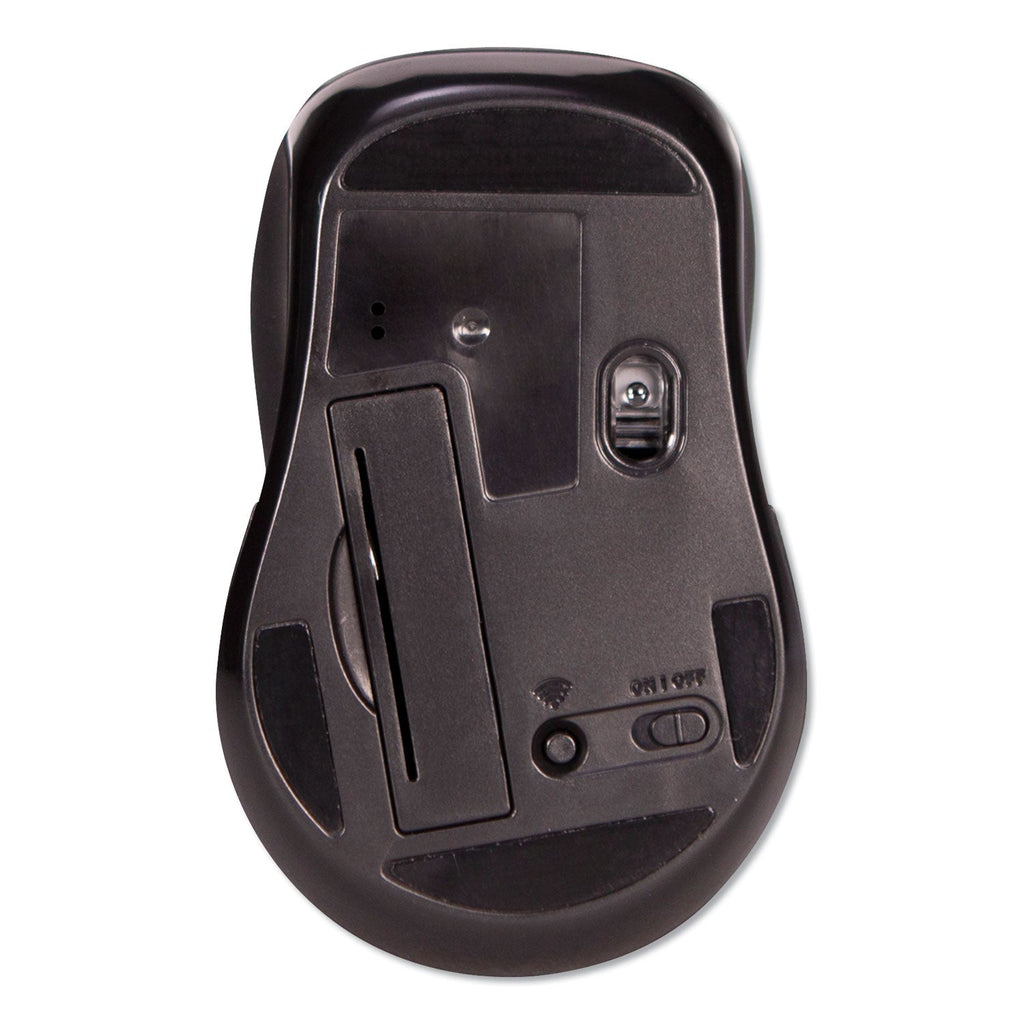 Innovera Mid-Size Wireless Optical Mouse with Micro USB, 2.4 GHz Frequency/26 ft Wireless Range, Right Hand Use, Black