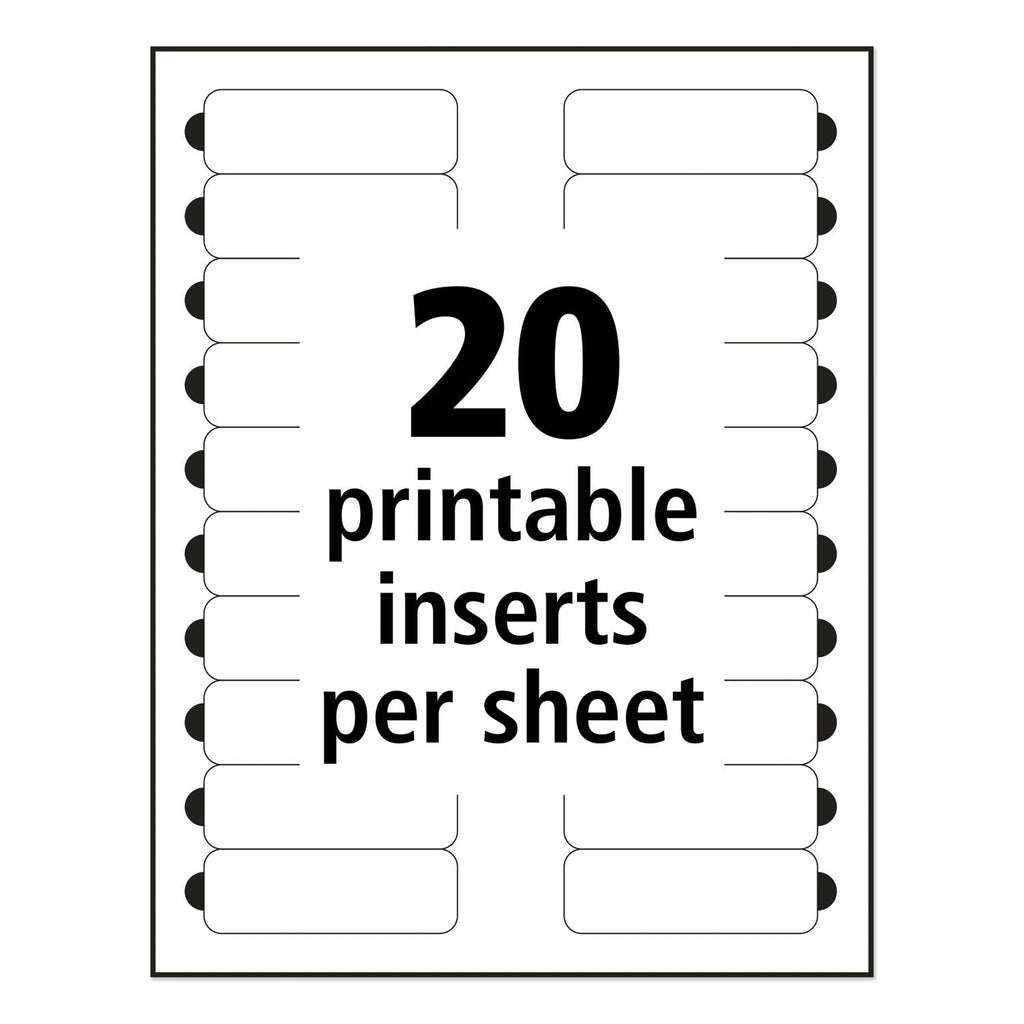 Avery The Mighty Badge Name Badge Holder Kit, Horizontal, 3 x 1, Laser, Gold, 50 Holders/120 Inserts
