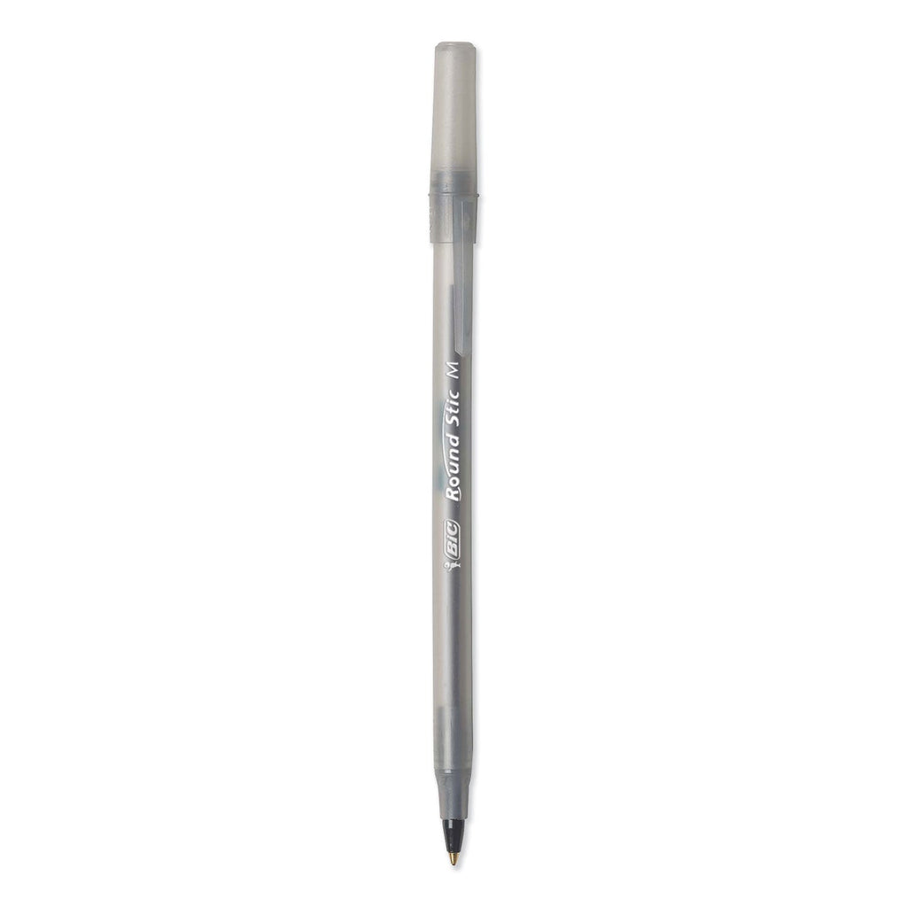 BIC Round Stic Xtra Life Ballpoint Pen Xtra-Value Pack, Stick, Medium 1 mm, Black Ink, Black Barrel, 240/Carton