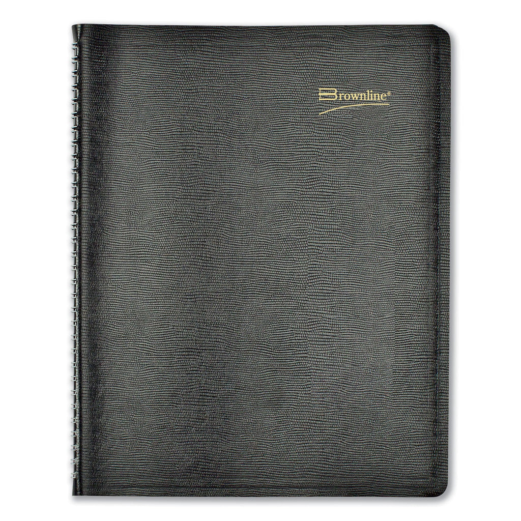 Brownline Essential Collection Weekly Appointment Book in Columnar Format, 11 x 8.5, Black Cover, 12-Month (Jan to Dec): 2023