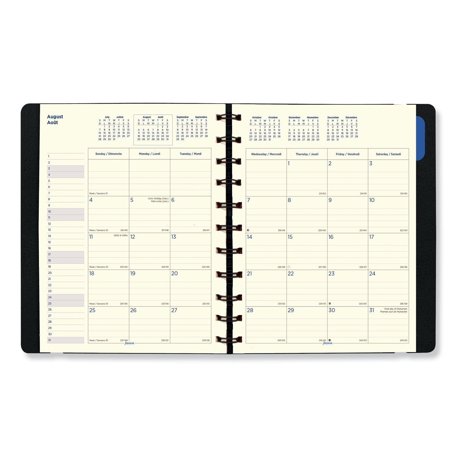 Filofax Soft Touch 17-Month Planner, 10.88 x 8.5, Black Cover, 17-Month (Aug to Dec): 2022 to 2023