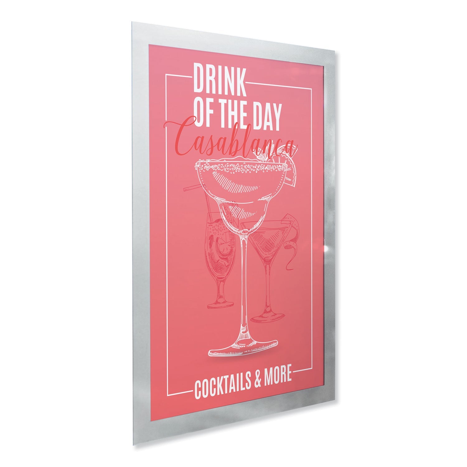 Durable DURAFRAME SUN Sign Holder, 8.5 x 11, Silver Frame, 2/Pack