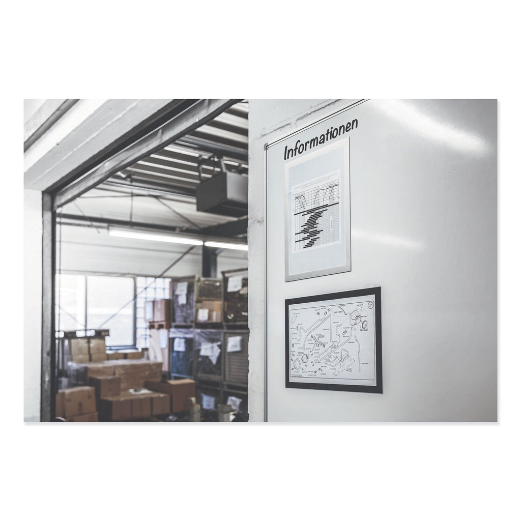 Durable DURAFRAME Magnetic Sign Holder, 5.5 x 8.5, Black Frame, 2/Pack