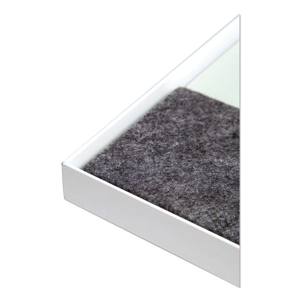U Brands 3N1 Magnetic Glass Dry Erase Combo Board, 35 x 14.25, Week View, White Surface and Frame