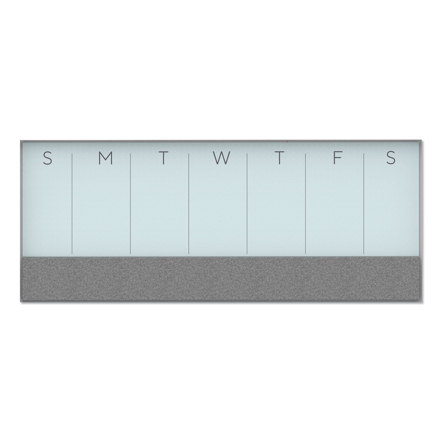 U Brands 3N1 Magnetic Glass Dry Erase Combo Board, 35 x 14.25, Week View, White Surface and Frame