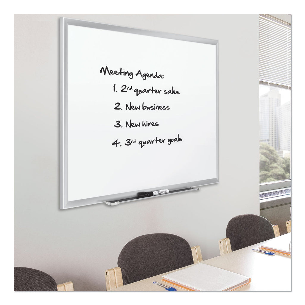 Quartet Classic Series Porcelain Magnetic Board, 36 x 24, White, Silver Aluminum Frame