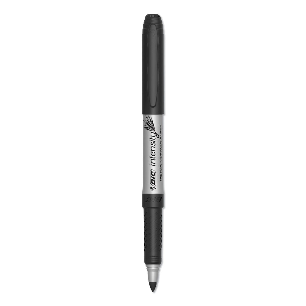 BIC Intensity Fine Tip Permanent Marker Value Pack, Fine Bullet Tip, Black, 24/Pack
