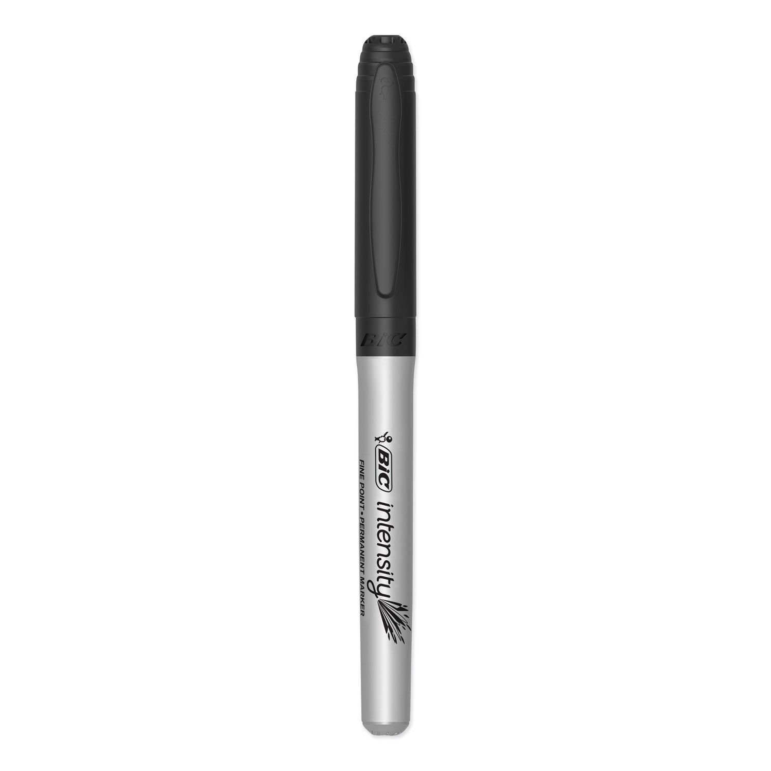 BIC Intensity Fine Tip Permanent Marker Value Pack, Fine Bullet Tip, Black, 24/Pack