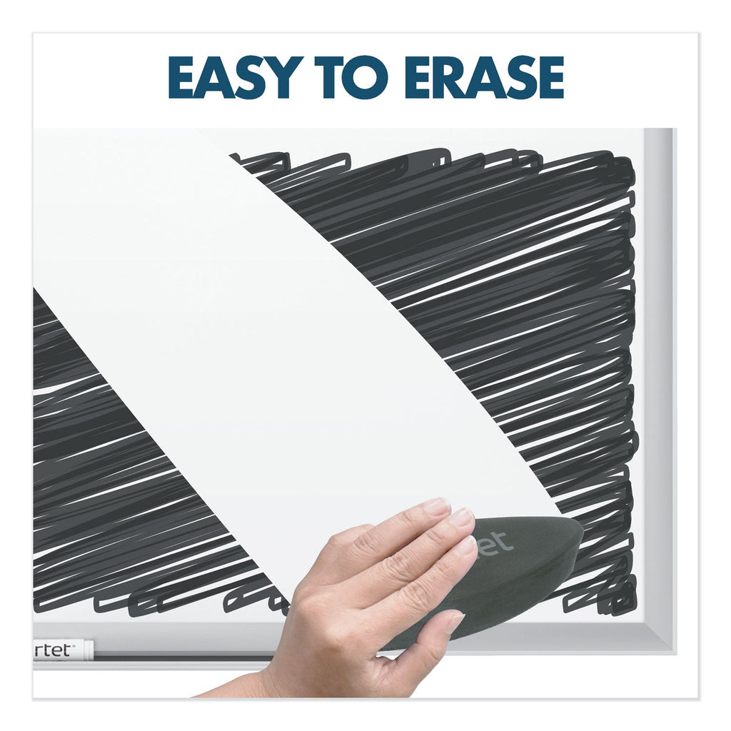 Quartet Classic Series Porcelain Magnetic Board, 48 x 36, White, Silver Alum. Frame