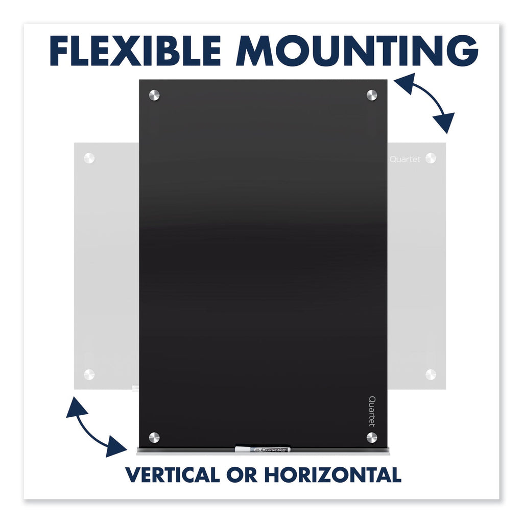 Quartet Infinity Black Glass Magnetic Marker Board, 48 x 36