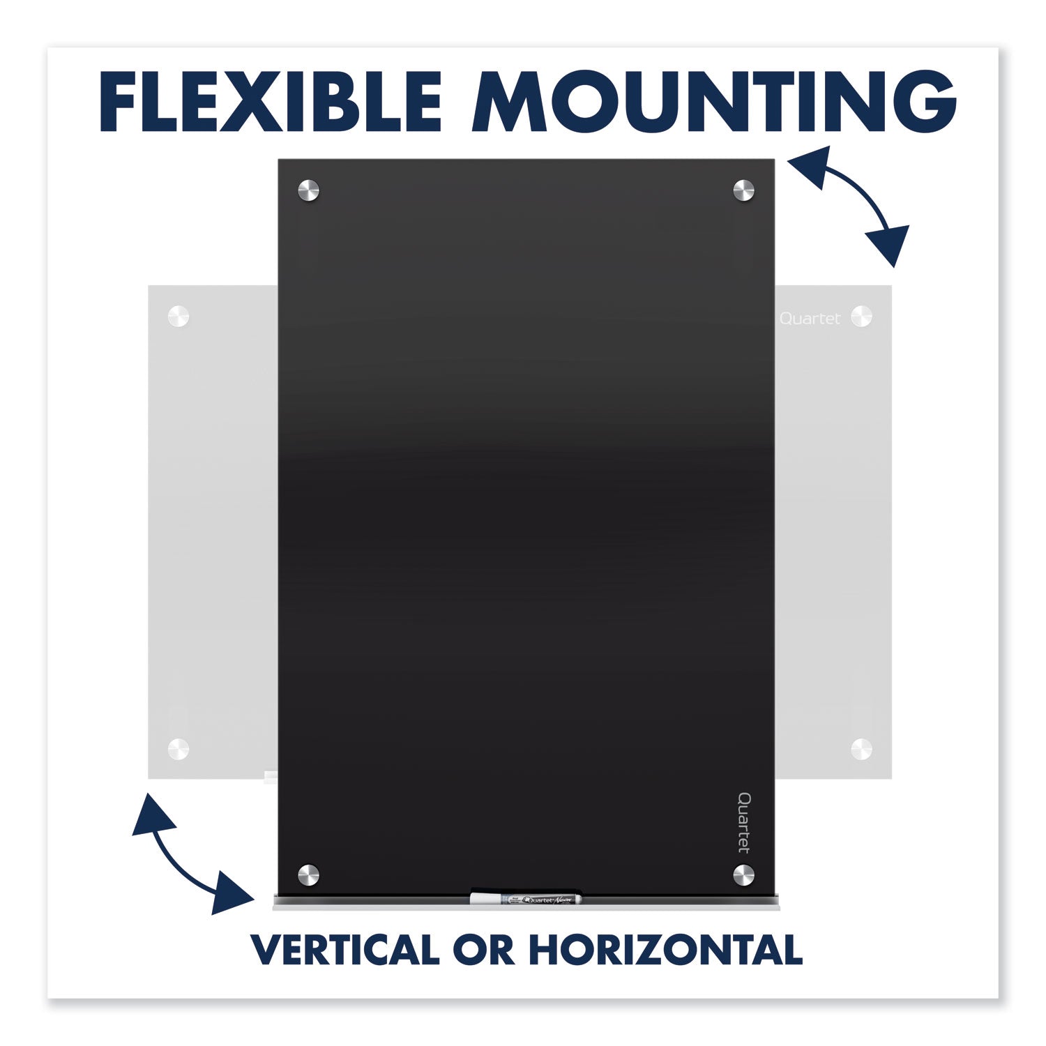Quartet Infinity Black Glass Magnetic Marker Board, 48 x 36