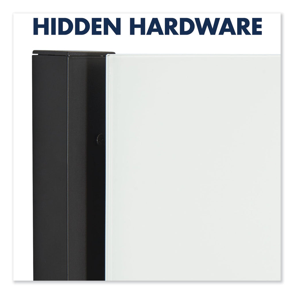 Quartet Evoque Magnetic Glass Marker Board with Black Aluminum Frame, 74 x 42, White