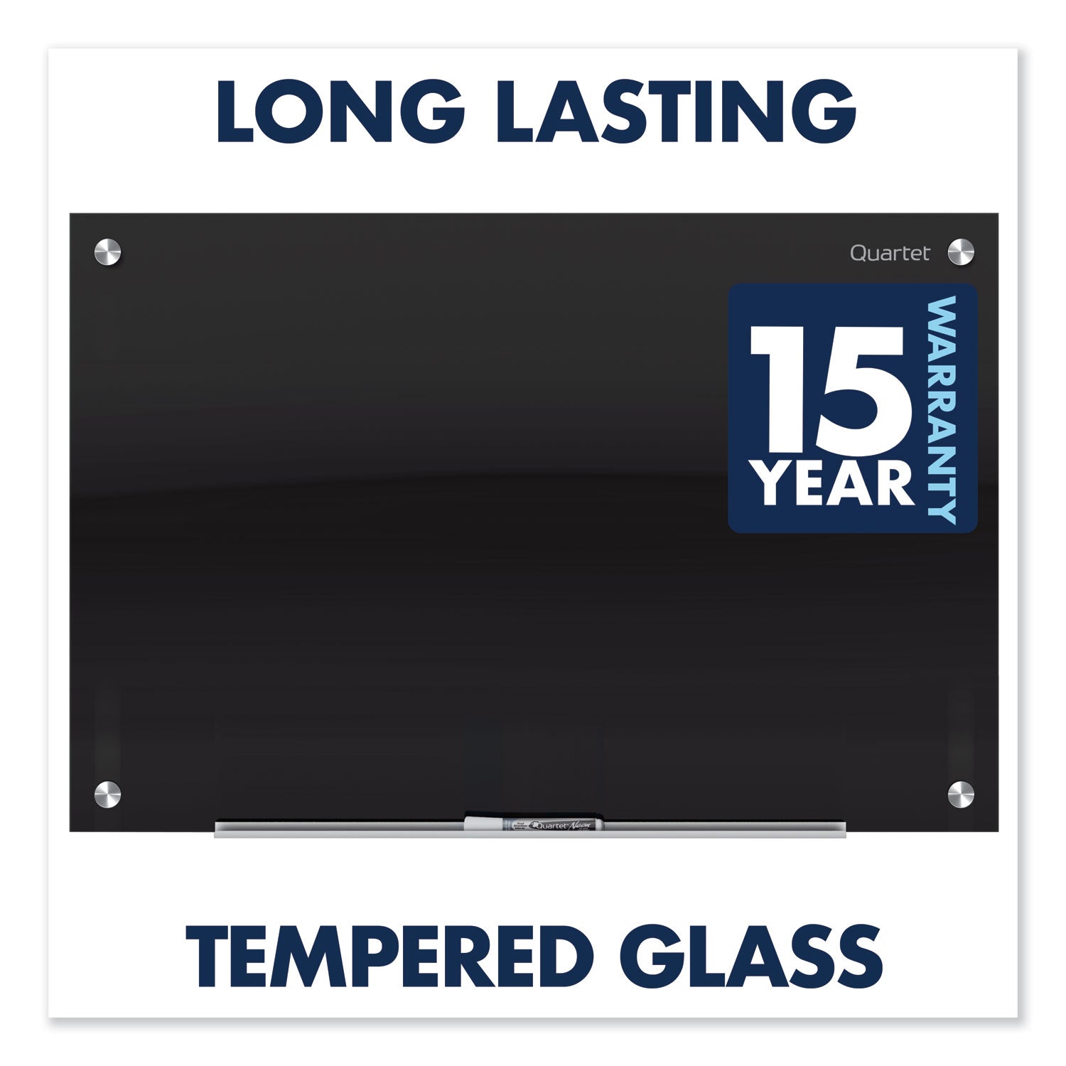 Quartet Infinity Black Glass Magnetic Marker Board, 48 x 36