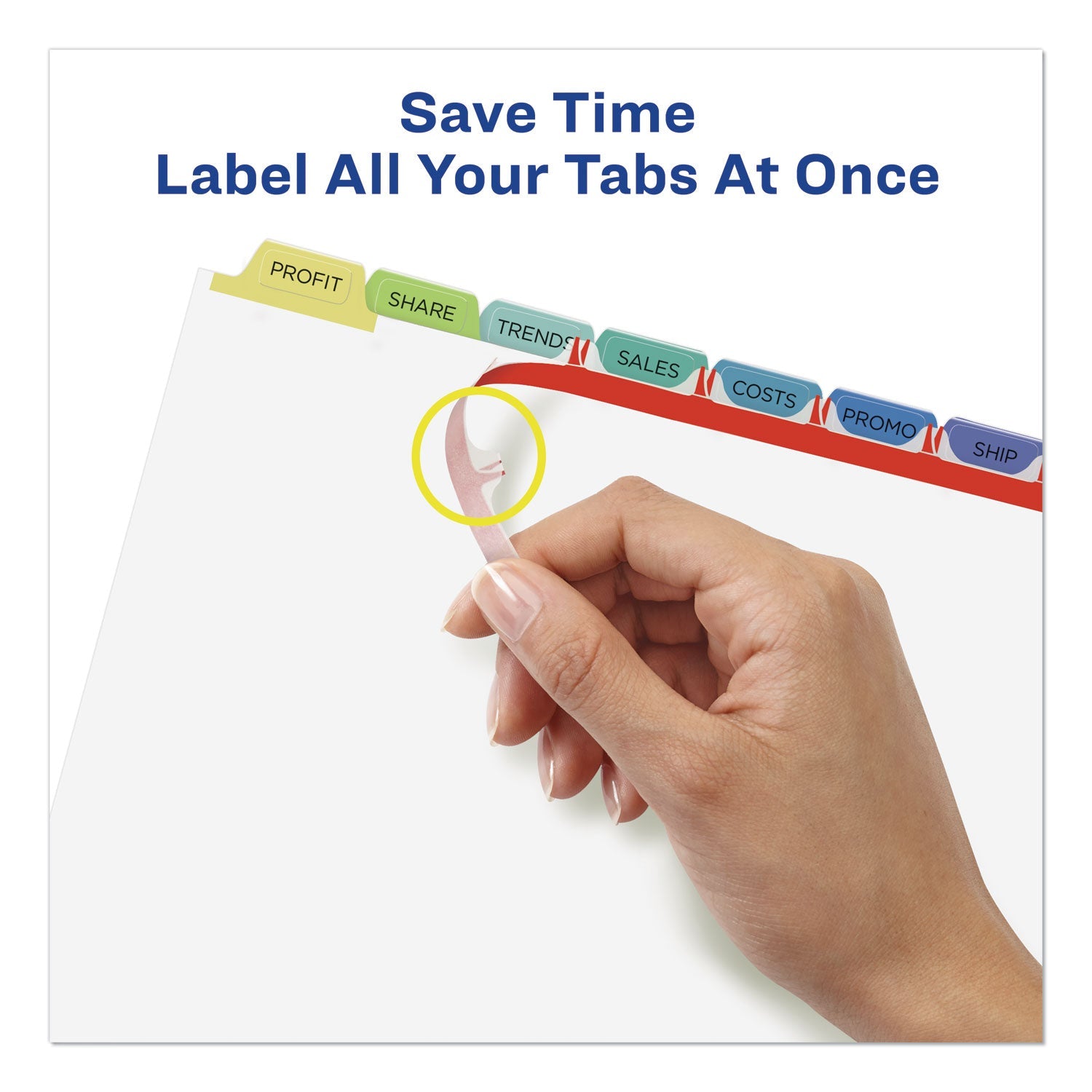 Avery Print and Apply Index Maker Clear Label Dividers, 8-Tab, Color Tabs, 11 x 8.5, White, Contemporary Color Tabs, 25 Sets