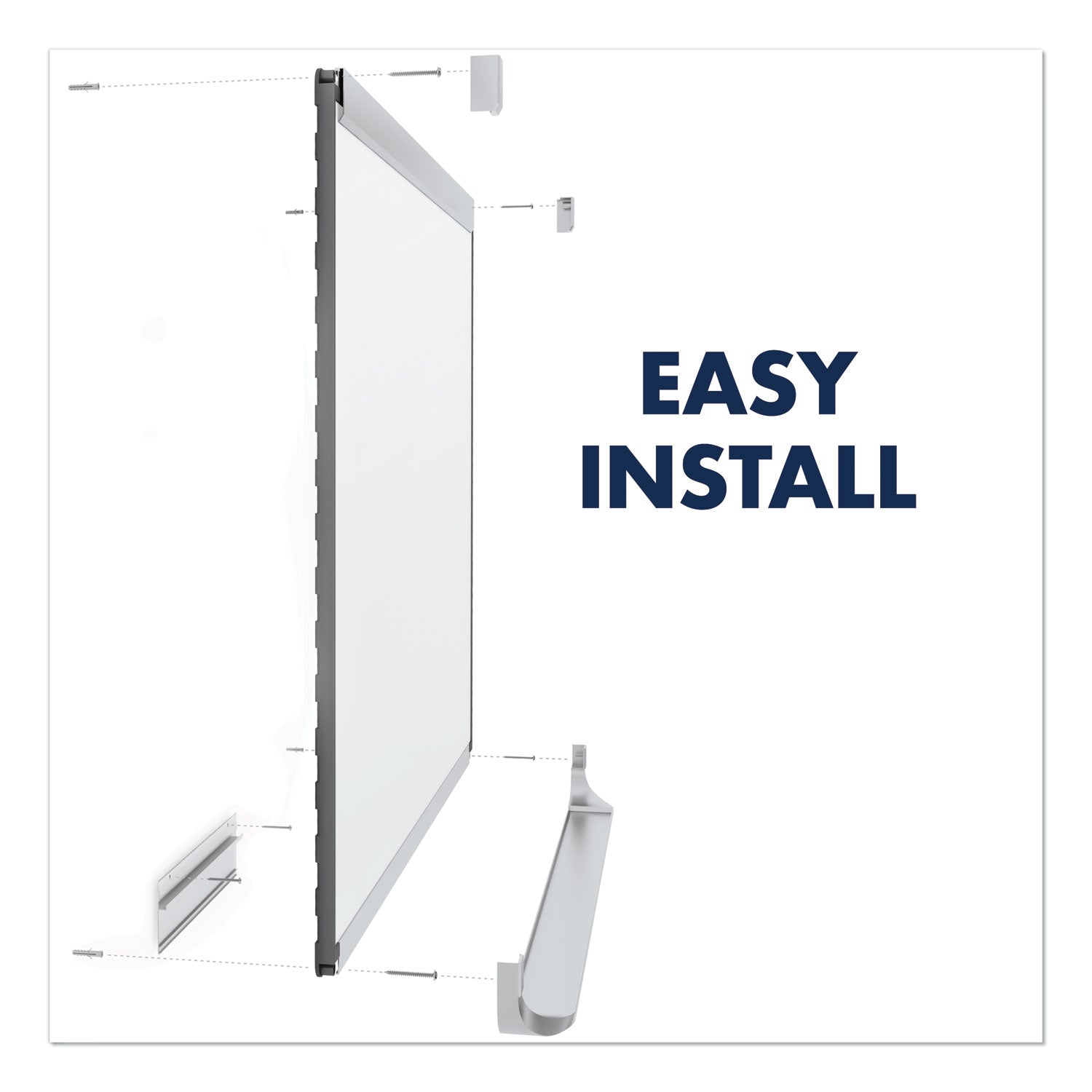 Quartet Prestige 2 Magnetic Total Erase Whiteboard, 72 x 48, Graphite Frame