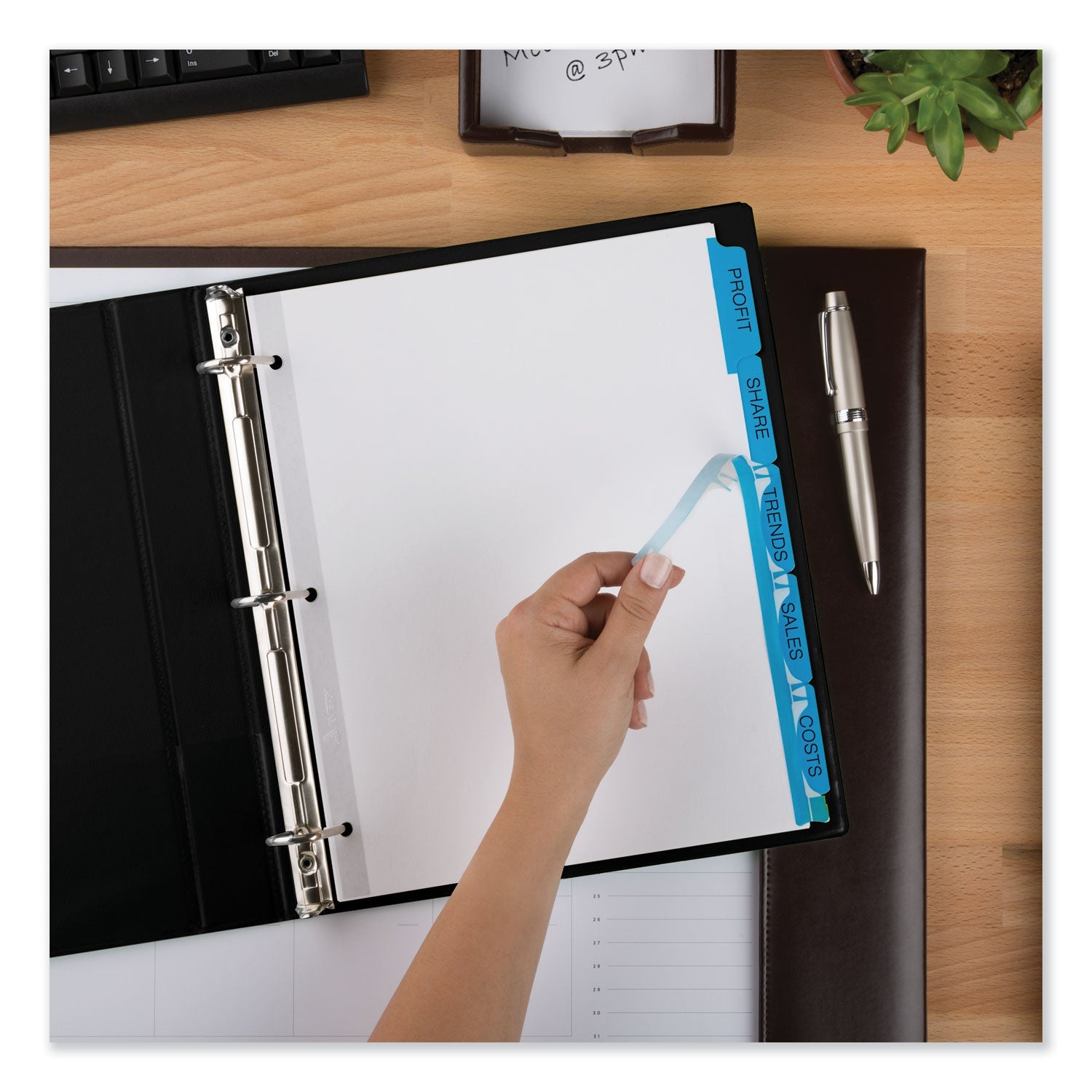 Avery Print and Apply Index Maker Clear Label Dividers, 5-Tab, Color Tabs, 11 x 8.5, White, Blue Tabs, 5 Sets