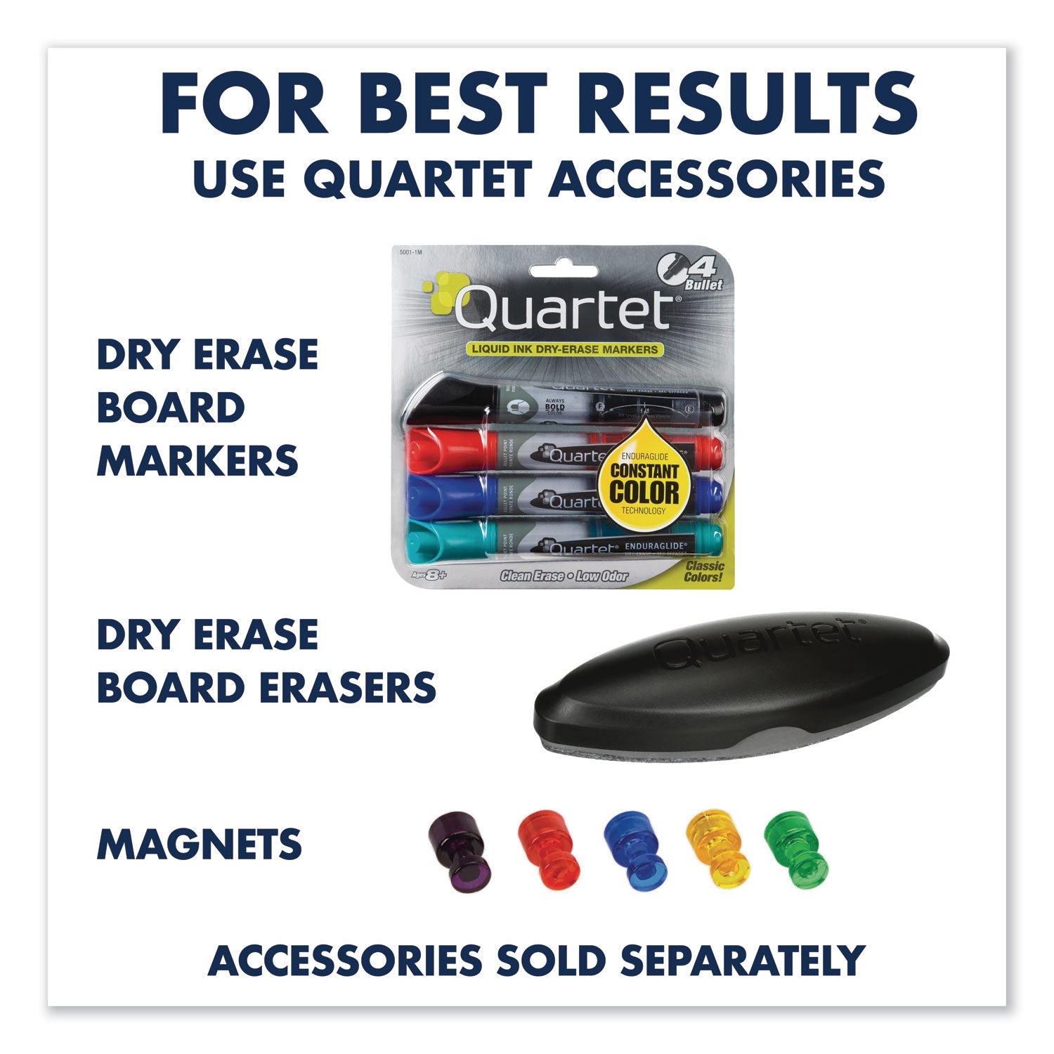 Quartet Prestige 2 Total Erase Whiteboard, 72 x 48, Aluminum Frame