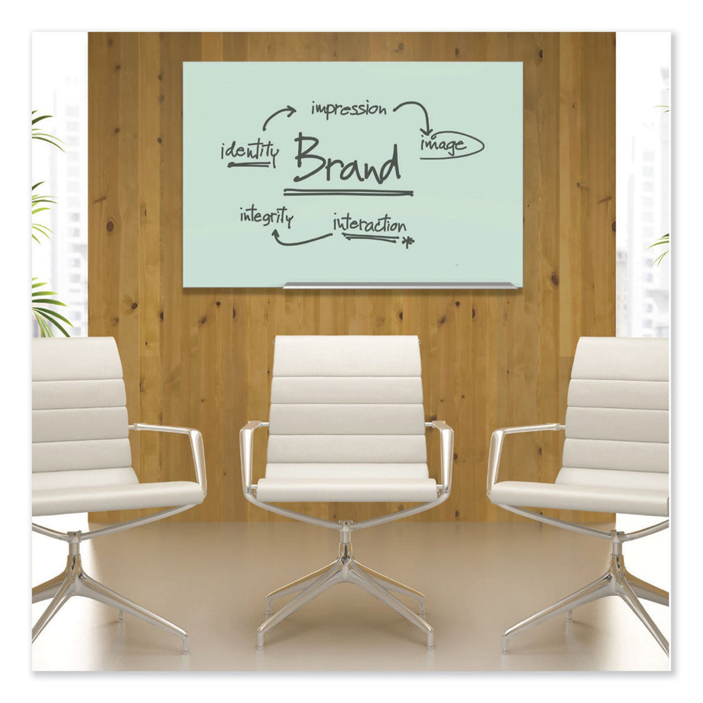 Quartet Element Framed Magnetic Glass Dry-Erase Boards, 74" x 42", Aluminum Frame