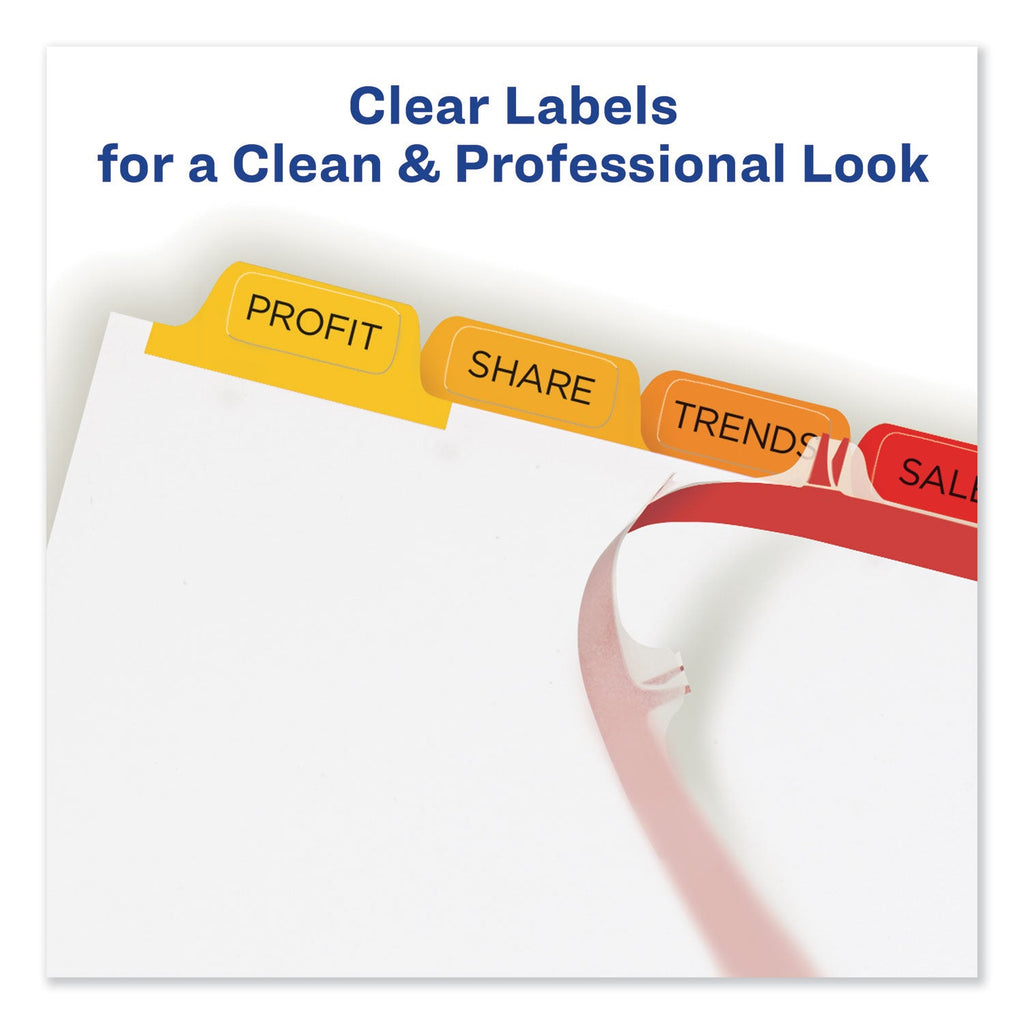 Avery Print and Apply Index Maker Clear Label Dividers, 8-Tab, Color Tabs, 11 x 8.5, White, Traditional Color Tabs, 25 Sets
