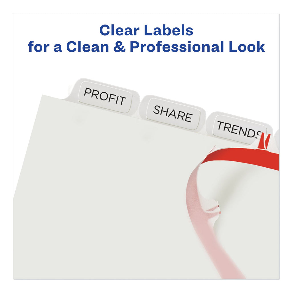 Avery Print and Apply Index Maker Clear Label Plastic Dividers w/Printable Label Strip, 8-Tab, 11 x 8.5, Frosted Clear Tabs, 5 Sets