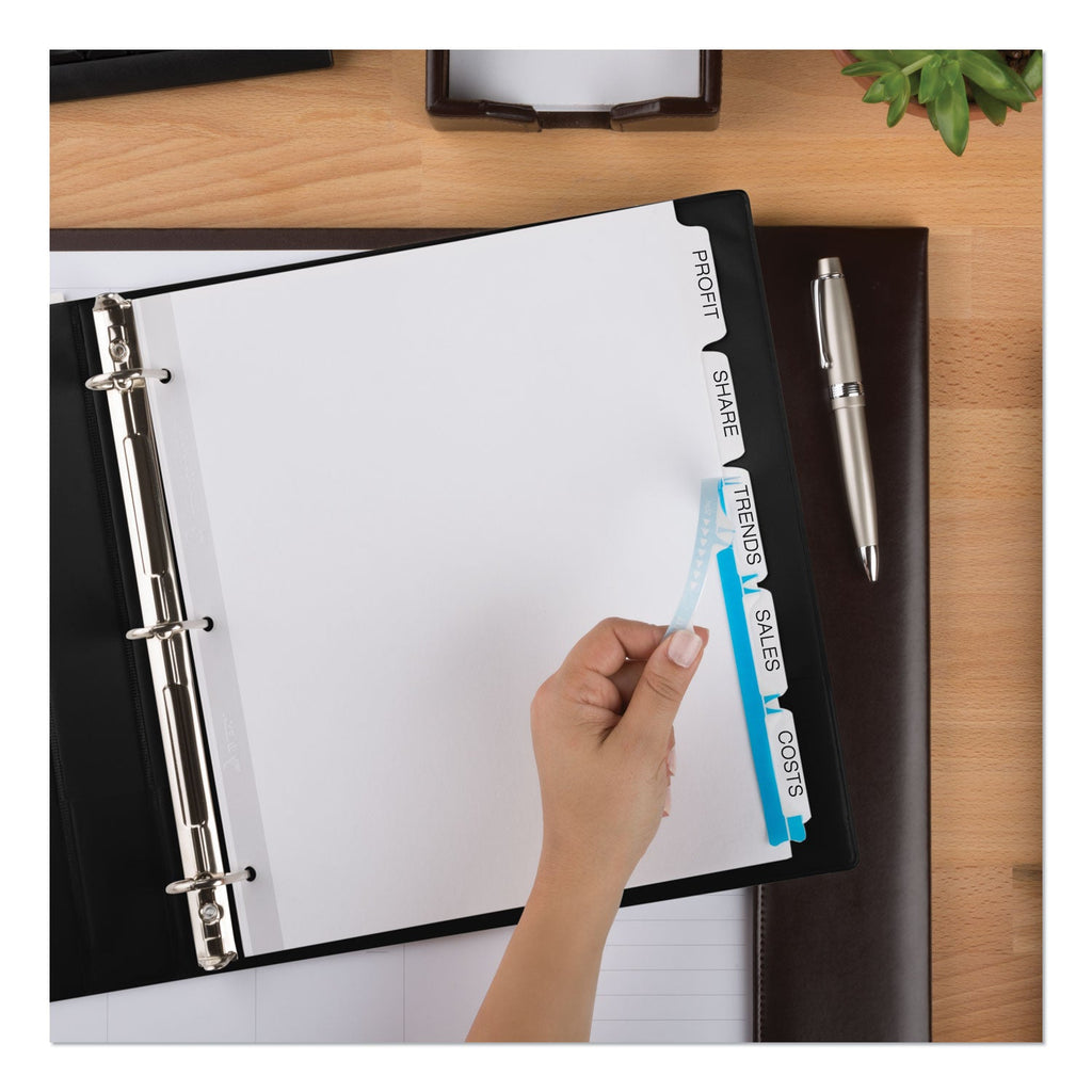Avery Print and Apply Index Maker Clear Label Dividers, Extra Wide Tab, 5-Tab, White Tabs, 11.25 x 9.25, White, 1 Set