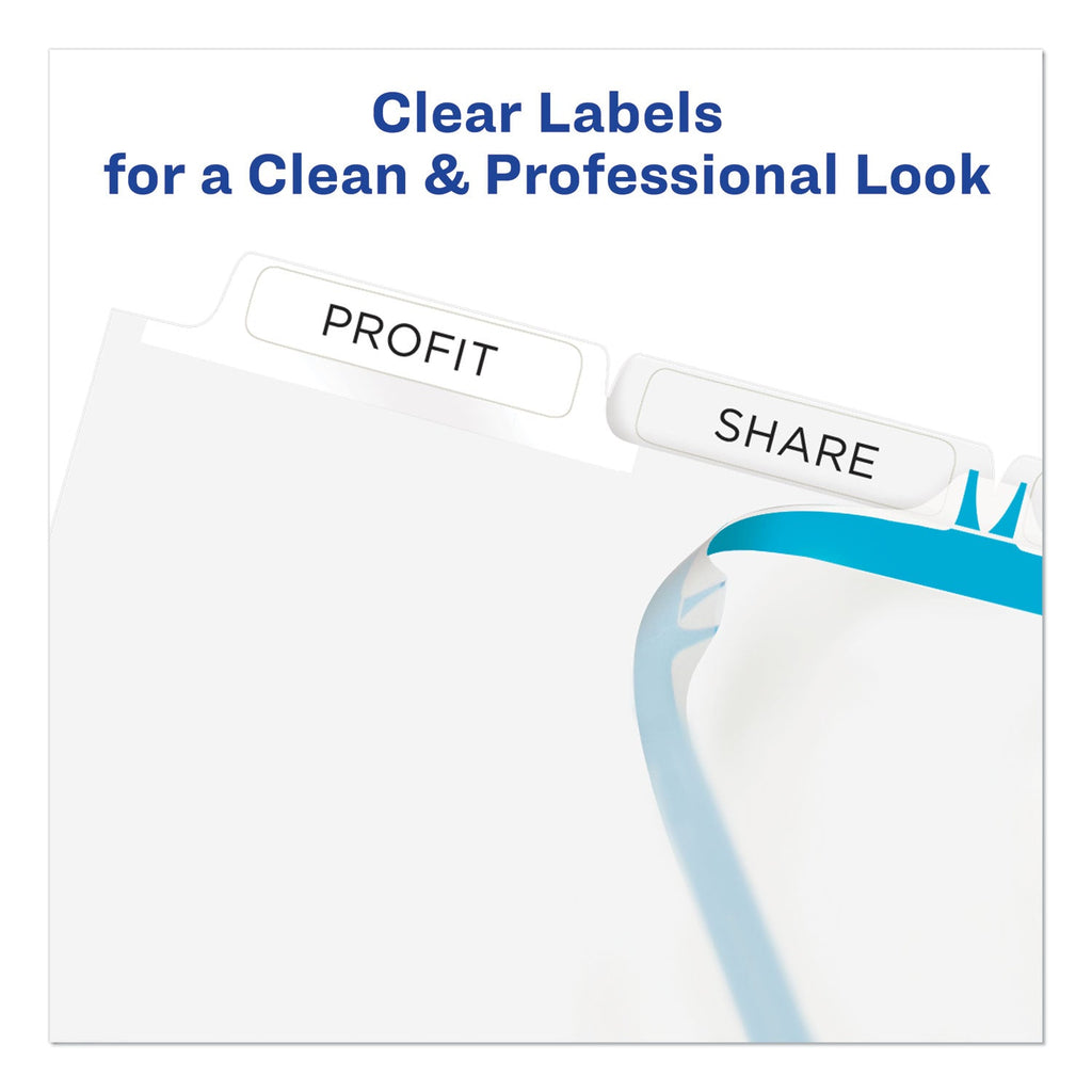 Avery Print and Apply Index Maker Clear Label Plastic Dividers w/Printable Label Strip, 5-Tab, 11 x 8.5, Frosted Clear Tabs, 1 Set