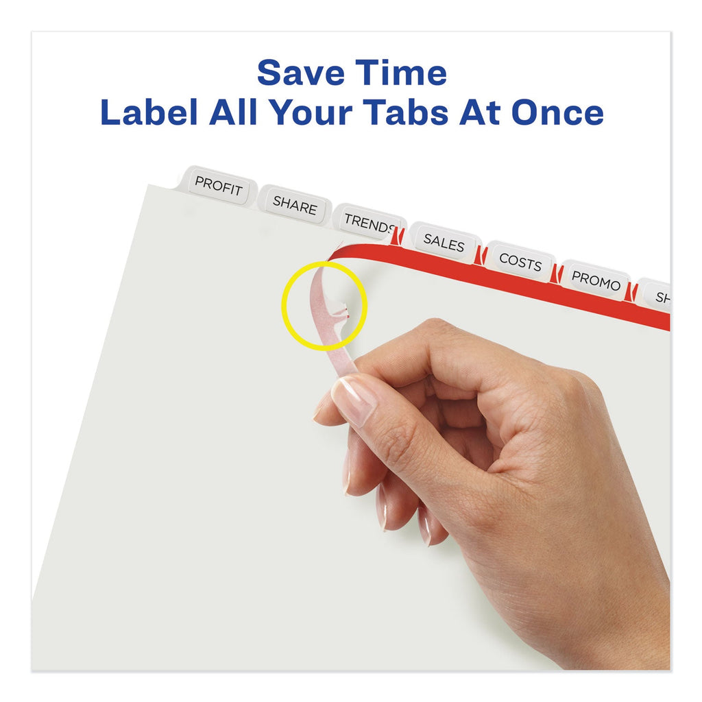 Avery Print and Apply Index Maker Clear Label Dividers, 8-Tab, 11 x 8.5, White, 50 Sets