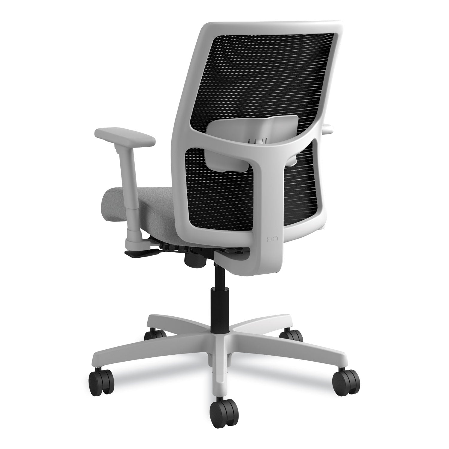 HON Ignition 2.0 4-Way Stretch Low-Back Mesh Task Chair, Supports Up to 300 lb, Frost Seat, Charcoal Back, Titanium Base