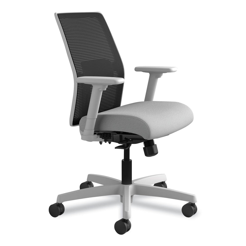 HON Ignition 2.0 4-Way Stretch Low-Back Mesh Task Chair, Supports Up to 300 lb, Frost Seat, Charcoal Back, Titanium Base