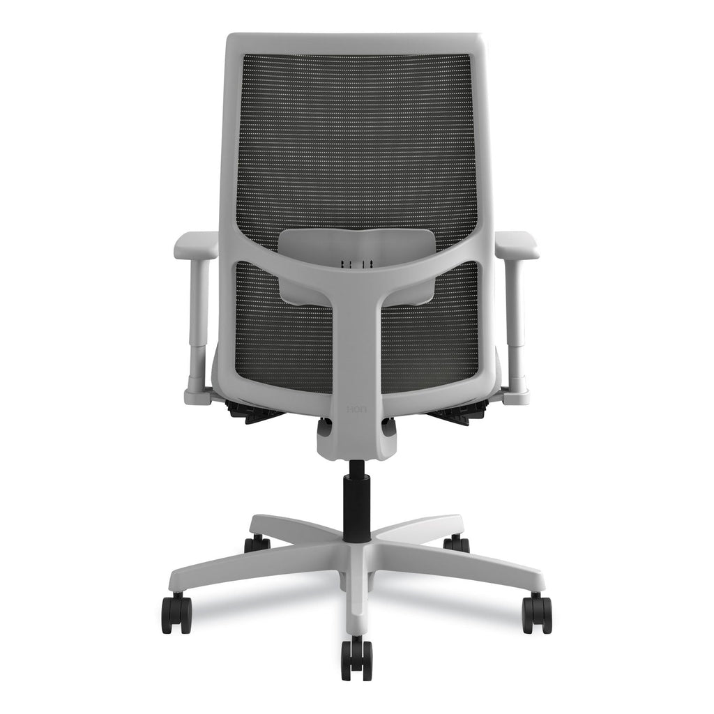 HON Ignition 2.0 4-Way Stretch Mid-Back Mesh Task Chair, Supports Up to 300 lb, Frost Seat, Charcoal Back, Titanium Base