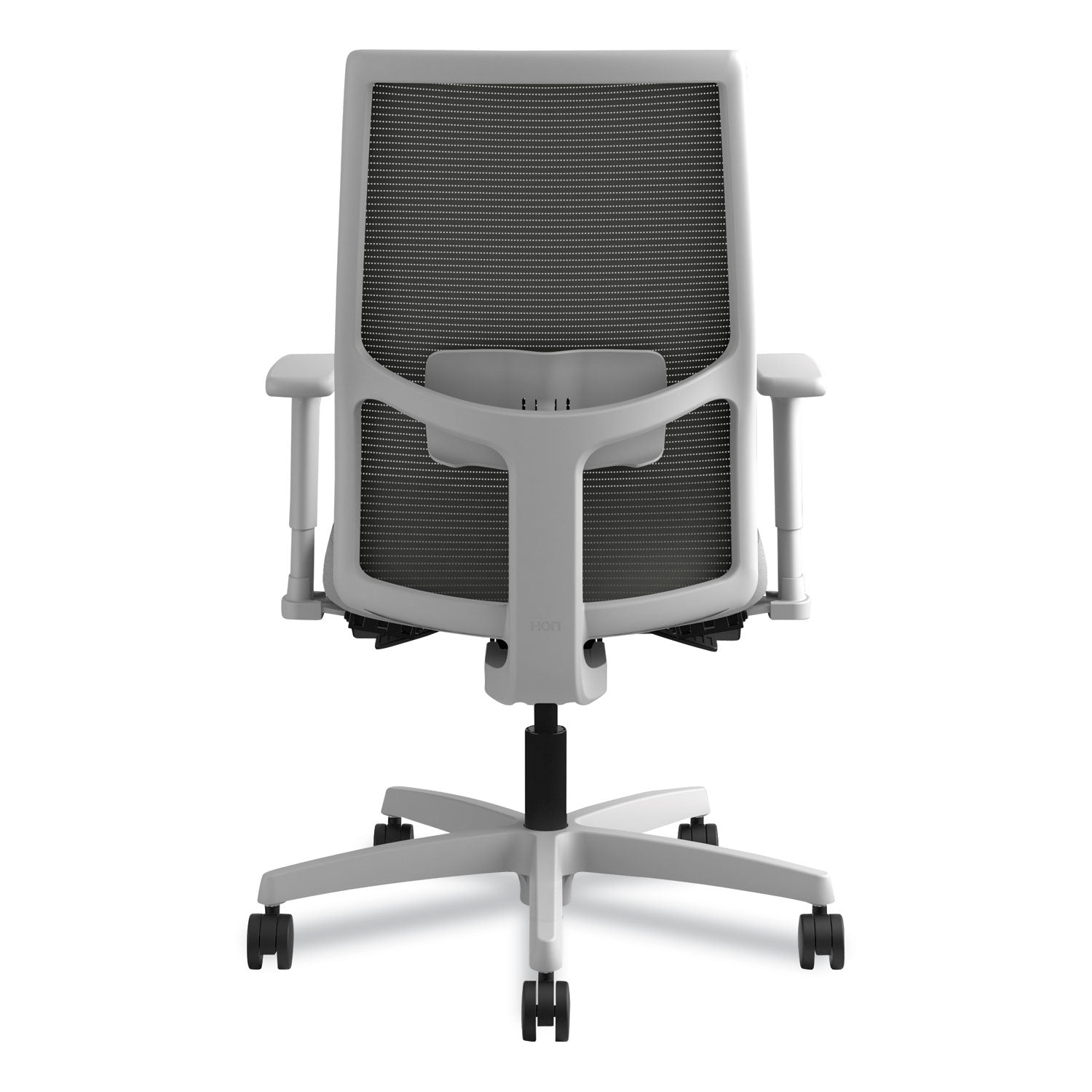 HON Ignition 2.0 4-Way Stretch Mid-Back Mesh Task Chair, Supports Up to 300 lb, Frost Seat, Charcoal Back, Titanium Base