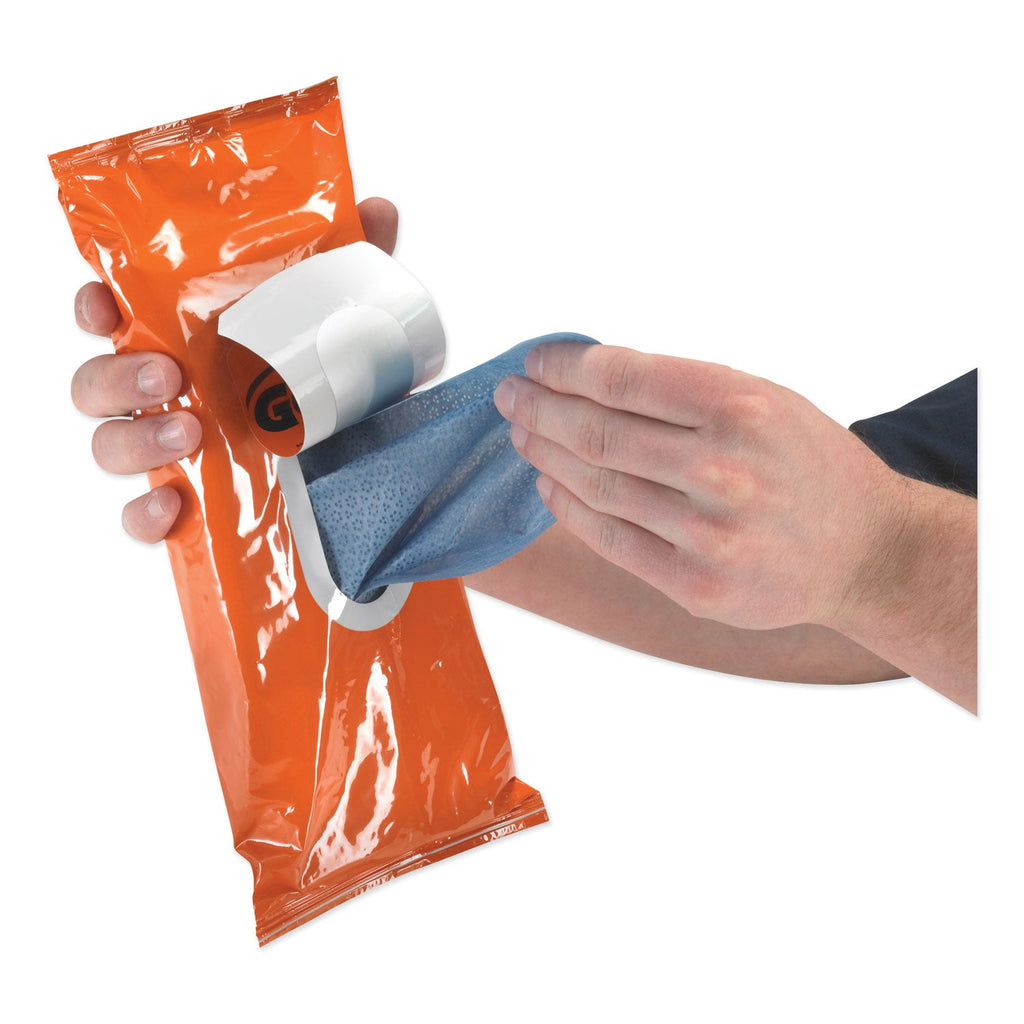 GOJO FAST TOWELS Hand Cleaning Towels, 2-Ply, 7.75 x 11, Fresh Citrus, Blue, 60/Pack, 6 Packs/Carton