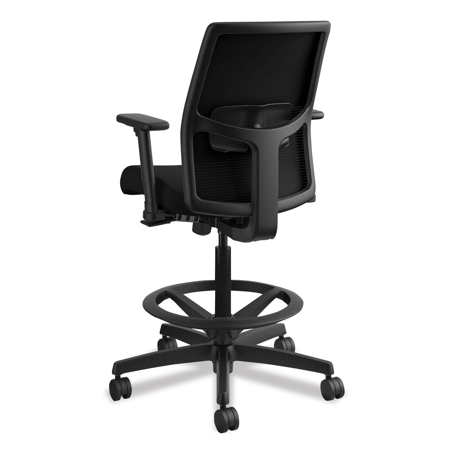 HON Ignition 2.0 Ilira-Stretch Mesh Back Task Stool, Supports Up to 300 lb, 23" to 32" Seat Height, Black