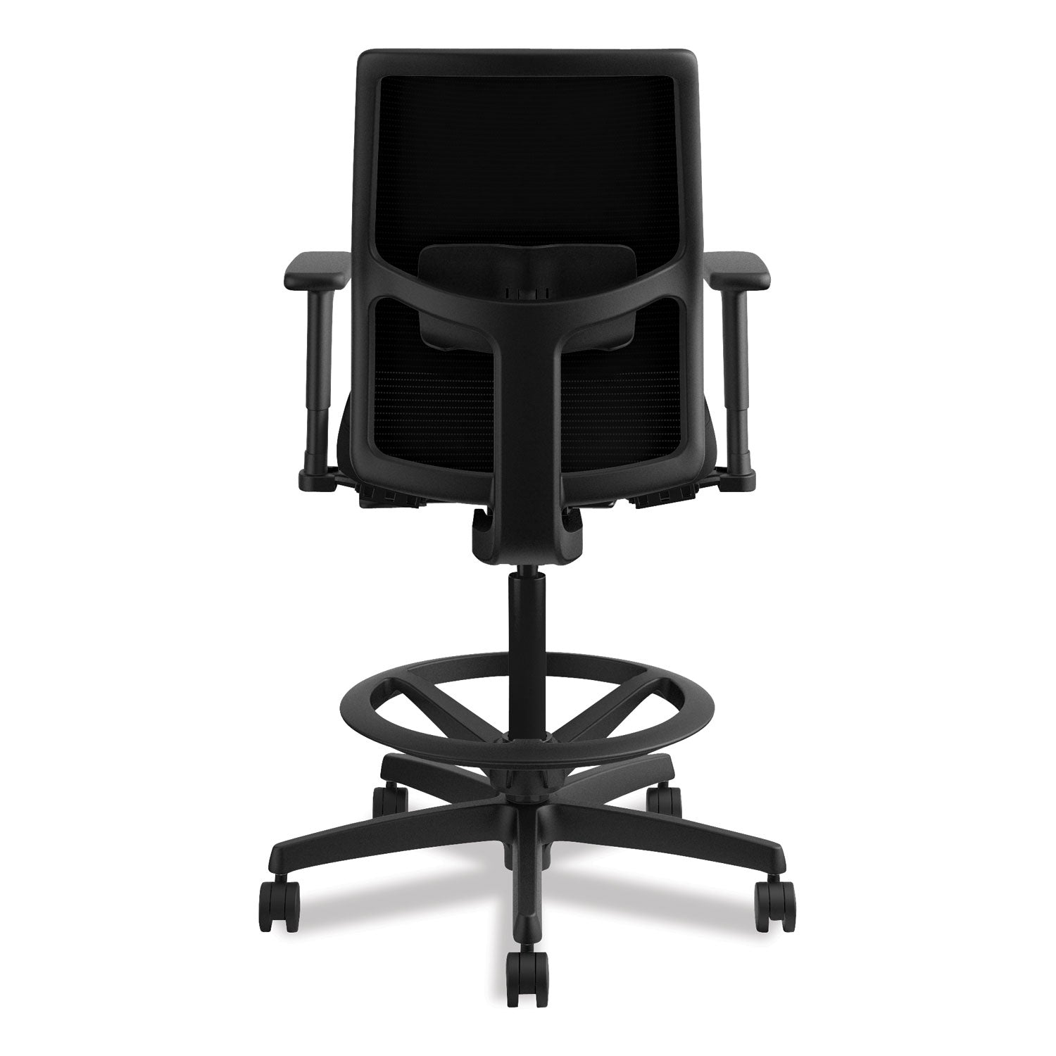 HON Ignition 2.0 Ilira-Stretch Mesh Back Task Stool, Supports Up to 300 lb, 23" to 32" Seat Height, Black