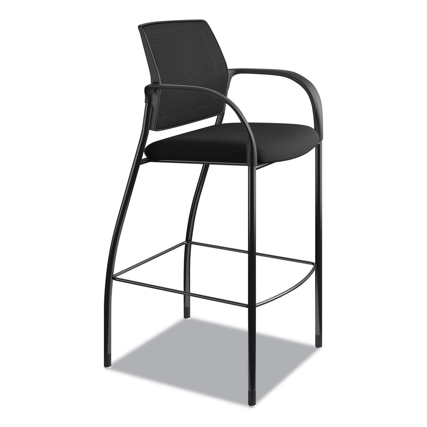 HON Ignition 2.0 Ilira-Stretch Mesh Back Cafe Height Stool, Supports Up to 300 lb, 31" Seat Height, Black