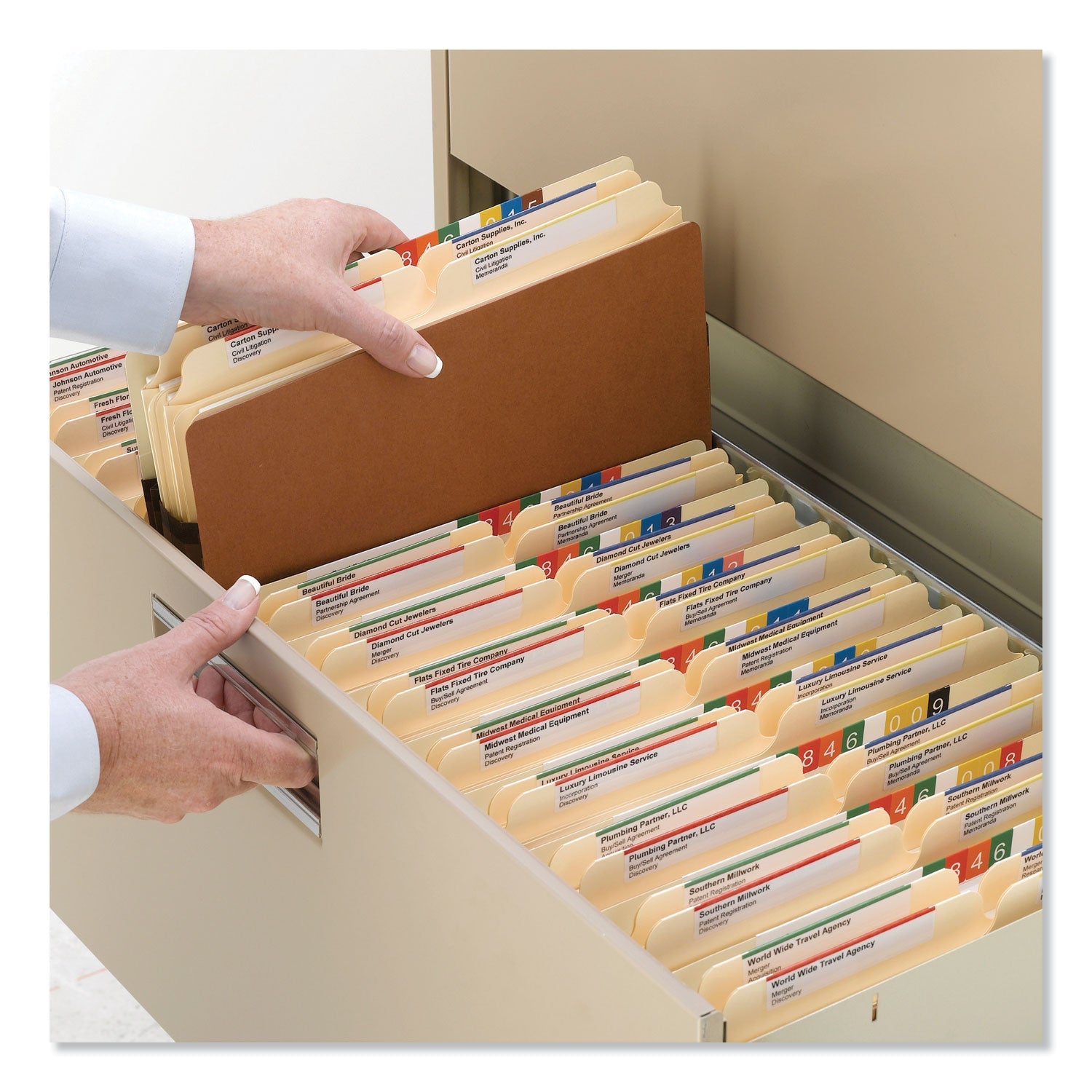 Smead Redrope Drop Front File Pockets, 1.75" Expansion, Letter Size, Redrope, 25/Box
