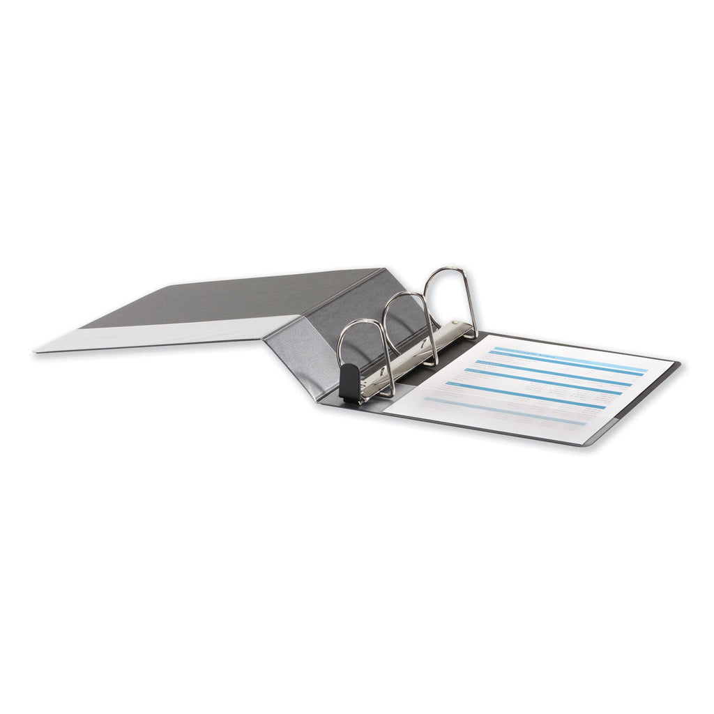 Universal Deluxe Easy-to-Open D-Ring View Binder, 3 Rings, 3" Capacity, 11 x 8.5, Black