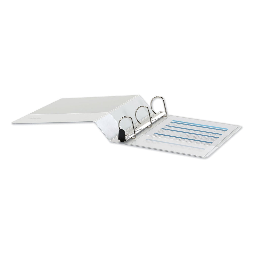 Universal Deluxe Easy-to-Open D-Ring View Binder, 3 Rings, 2" Capacity, 11 x 8.5, White