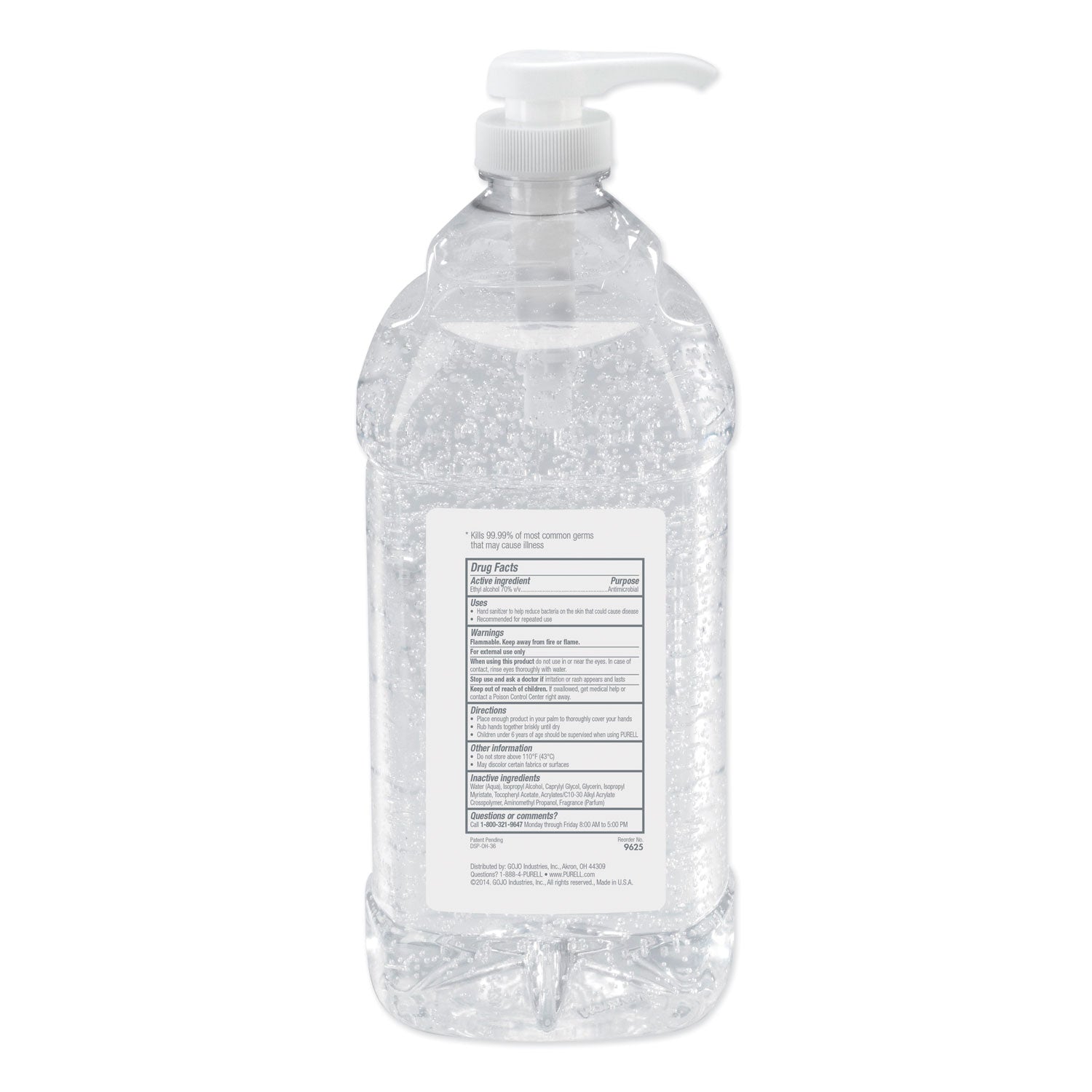 PURELL Advanced Refreshing Gel Hand Sanitizer, 2 L Pump Bottle, Clean Scent, 4/Carton