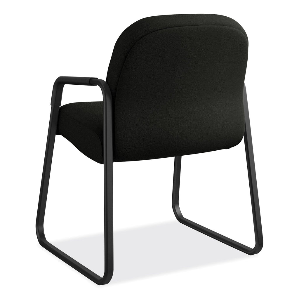 HON Pillow-Soft 2090 Series Guest Arm Chair, Leather, 31.25" x 35.75" x 36", Black