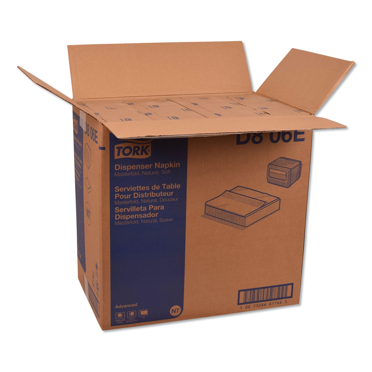 Tork Advanced Masterfold Dispenser Napkin, 1-Ply, 12" x 17", Natural, 500/PK, 12PK/CT