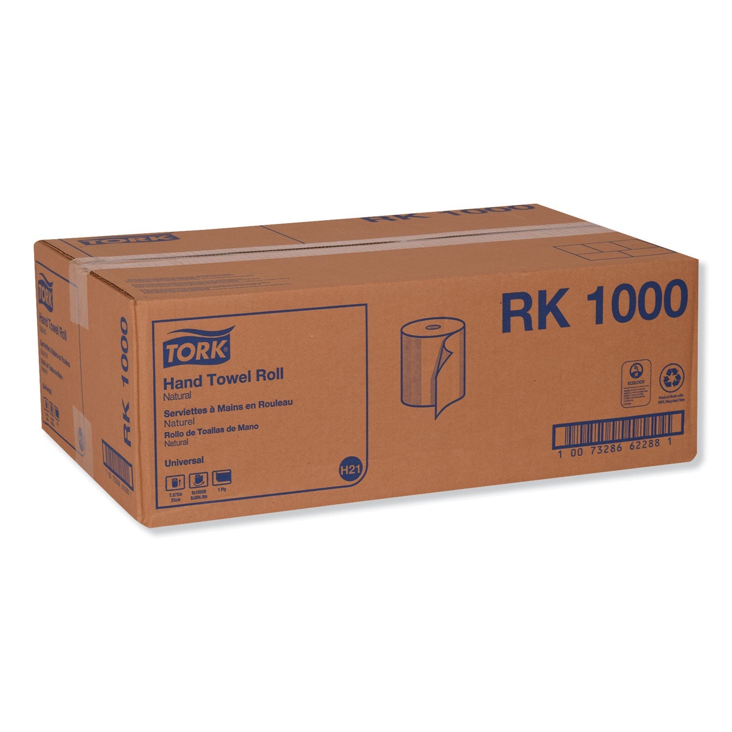 Tork Hardwound Roll Towel, 7.88" x 1,000 ft, Natural, 6 Rolls/Carton