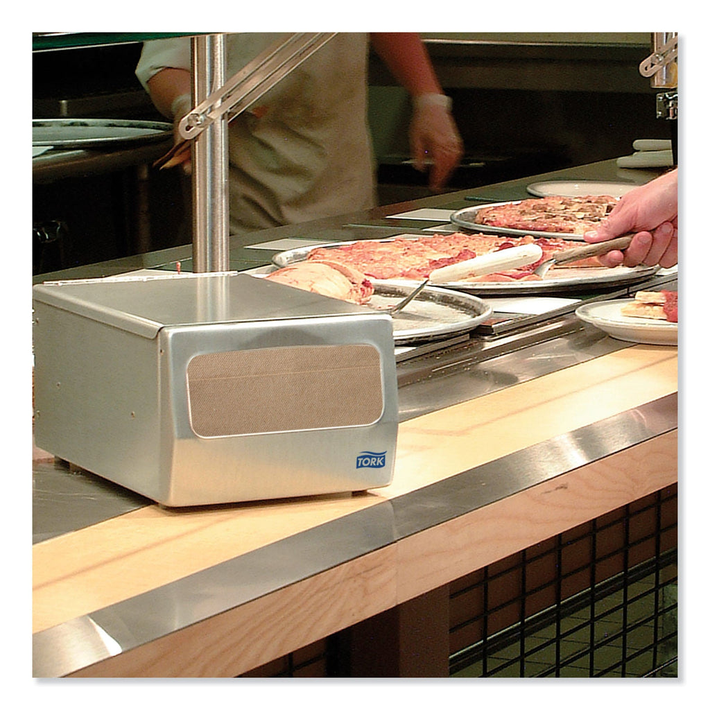 Tork Masterfold Napkin Dispenser, 7.63 x 11.75 x 5.63, Brushed Steel