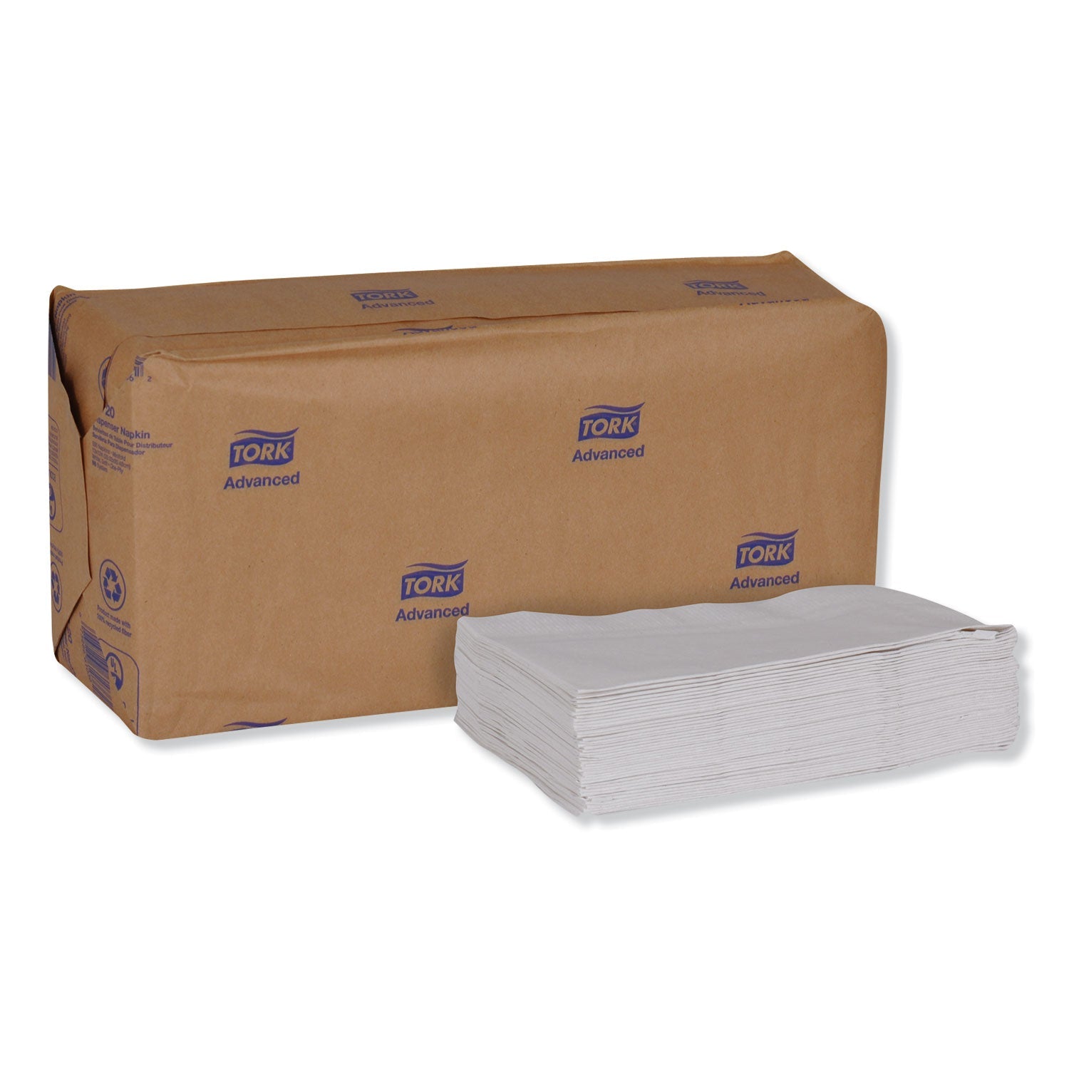 Tork Advanced Soft Minifold Dispenser Napkins, 1-Ply,13" x 12", White, 6000/CT