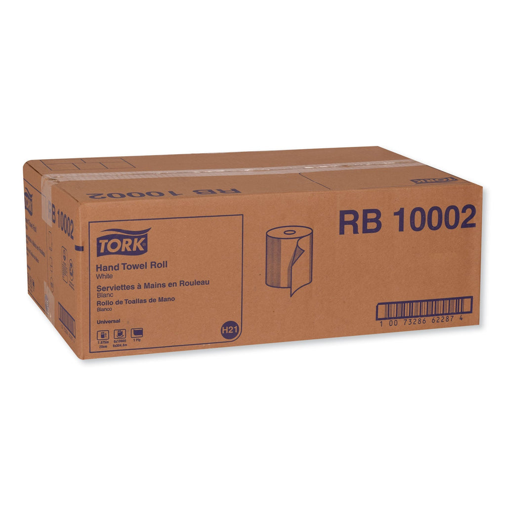 Tork Hardwound Roll Towel, 7.88" x 1,000 ft, White, 6 Rolls/Carton