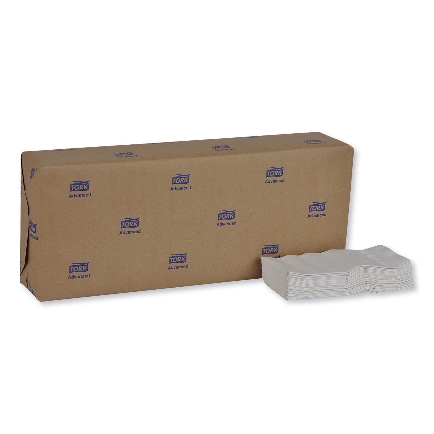 Tork Advanced Dinner Napkins, 2 Ply, 15" x 16.25", 1/8 Fold, White, 375/Packs, 8 Packs/Carton